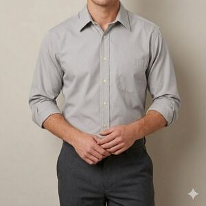 Alexander Julian Tan Grey Long Sleeve Dress Shirt - Size 15.5